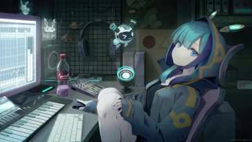 动漫女孩游戏玩家动态壁纸