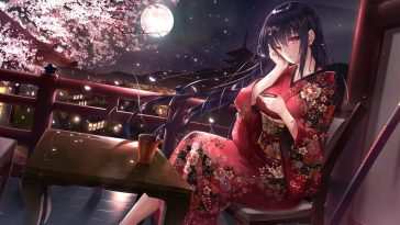 动漫少女浴衣动态壁纸