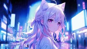 动漫雨中女孩动态壁纸