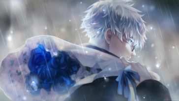 五条佐藤花下雨动态壁纸