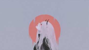 高清动态壁纸：动漫女孩闭眼凝视