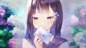 动漫女学生情书花动态壁纸