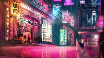 赛博朋克动漫女孩动态壁纸