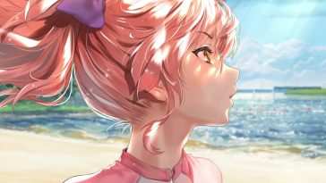 朱崎美加海滩动态壁纸