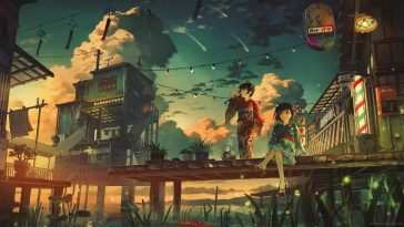 夕阳村动态壁纸