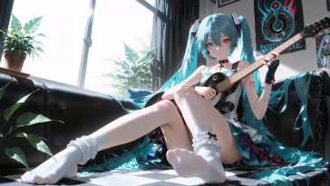 美库岩动态壁纸：蓝眼长发少女