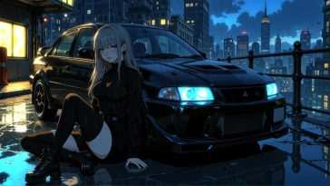 动漫女孩动态壁纸：三菱枪骑兵Evolution VI