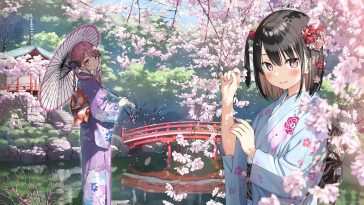 樱花动漫女孩动态壁纸