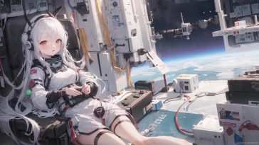 外太空女宇航员动态壁纸