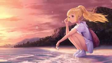 海滩动态壁纸：莉莉与神奇宝贝