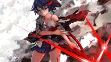 动漫女孩动态壁纸：Matoi龙子剪刀杀·La Kill