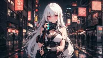 赛博朋克动漫女孩动态壁纸