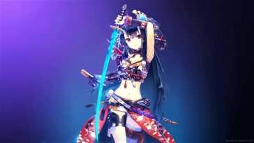 鬼妮动漫女孩武士动态壁纸