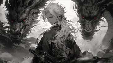 武士动漫男孩双生龙动态壁纸