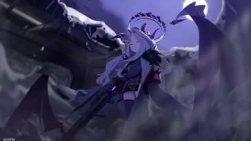 蓝色档案动态壁纸：月夜星空，动漫女孩