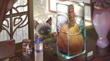 猫咪娃娃雕像动态壁纸