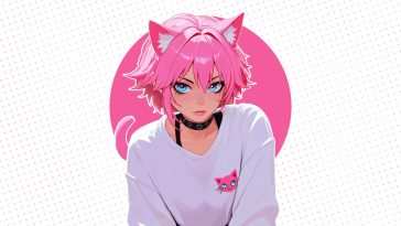 波普艺术猫女孩动态壁纸