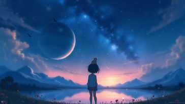 星空下的孩子动态壁纸