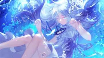 动漫女孩水下动态壁纸