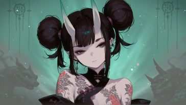 奥尼女孩纹身动态壁纸