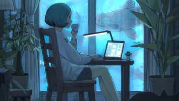 动漫女孩咖啡动态壁纸
