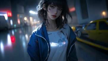 动漫女孩雨街动态壁纸