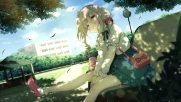 动漫萝莉女孩公园动态壁纸