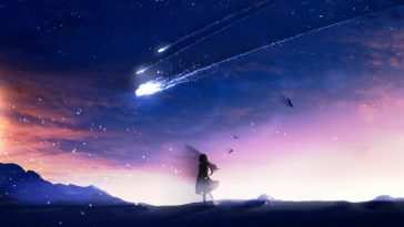 动漫女孩观星动态壁纸