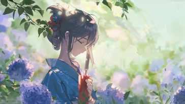 动漫女孩和服动态壁纸