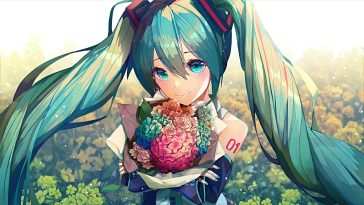 初音未来鲜花动态壁纸