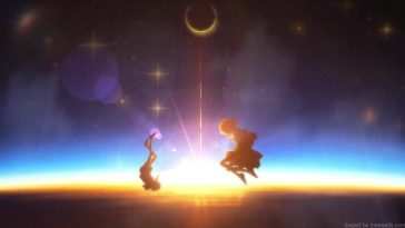 日落动态壁纸：星空女孩自由落体剪影