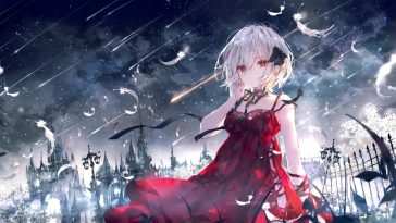 流星雨动漫女孩动态壁纸