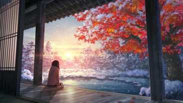 下雪日式风景动态壁纸