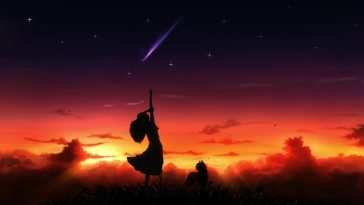 日落流星动态壁纸