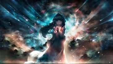 动漫女孩星空动态壁纸