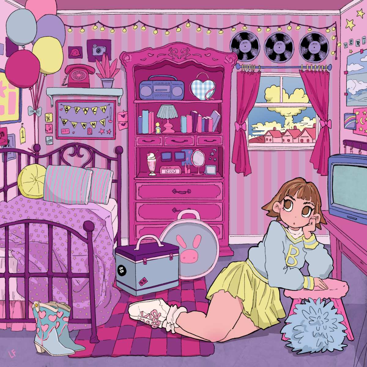 少女卧室粉色梦幻