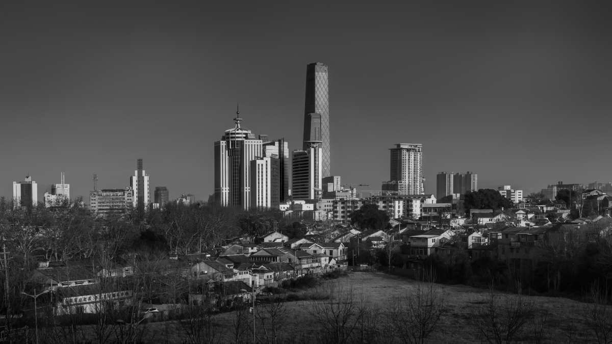 黑白都市风光