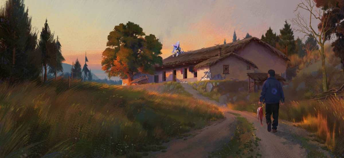 日落乡村小路