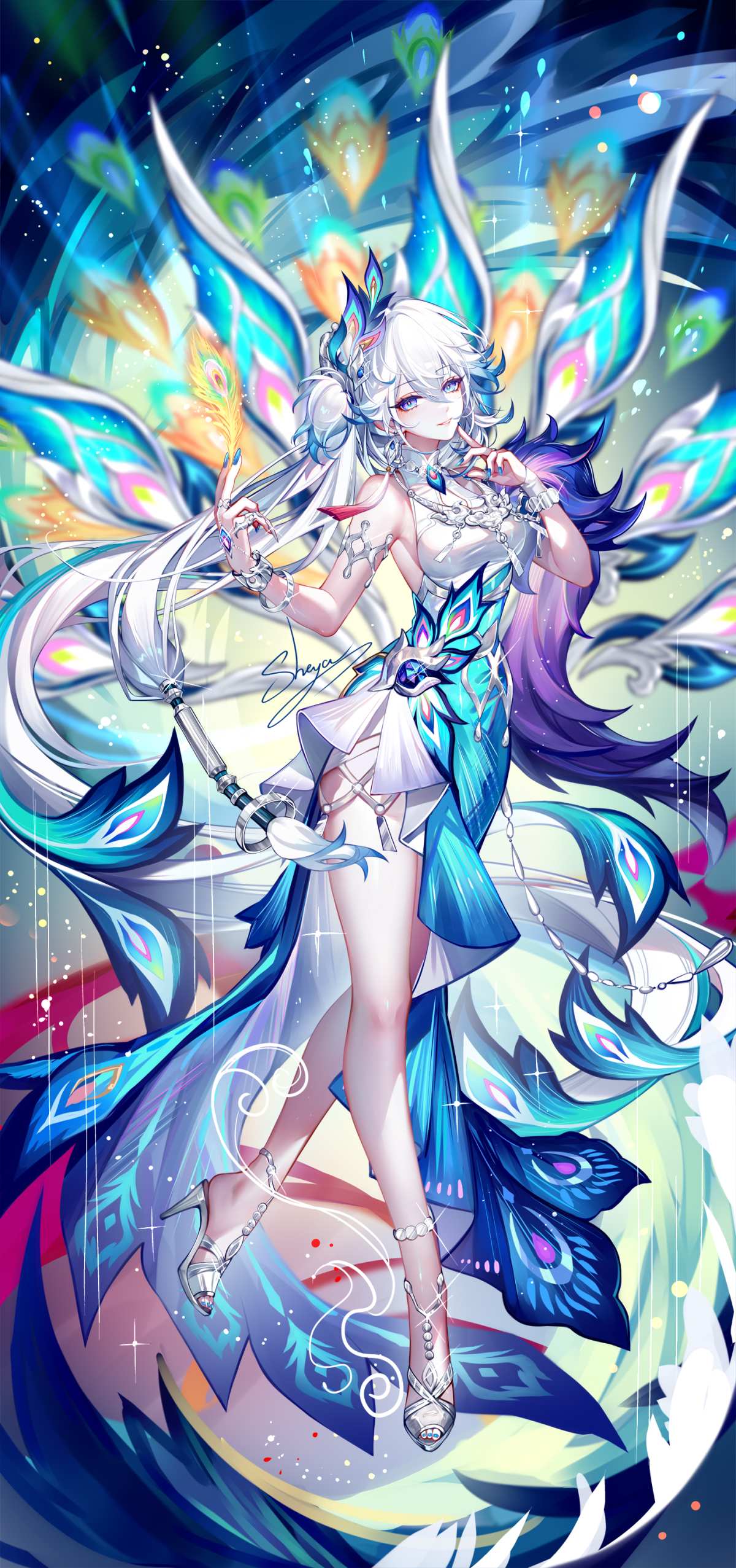 星穹铁道角色白毛蓝羽