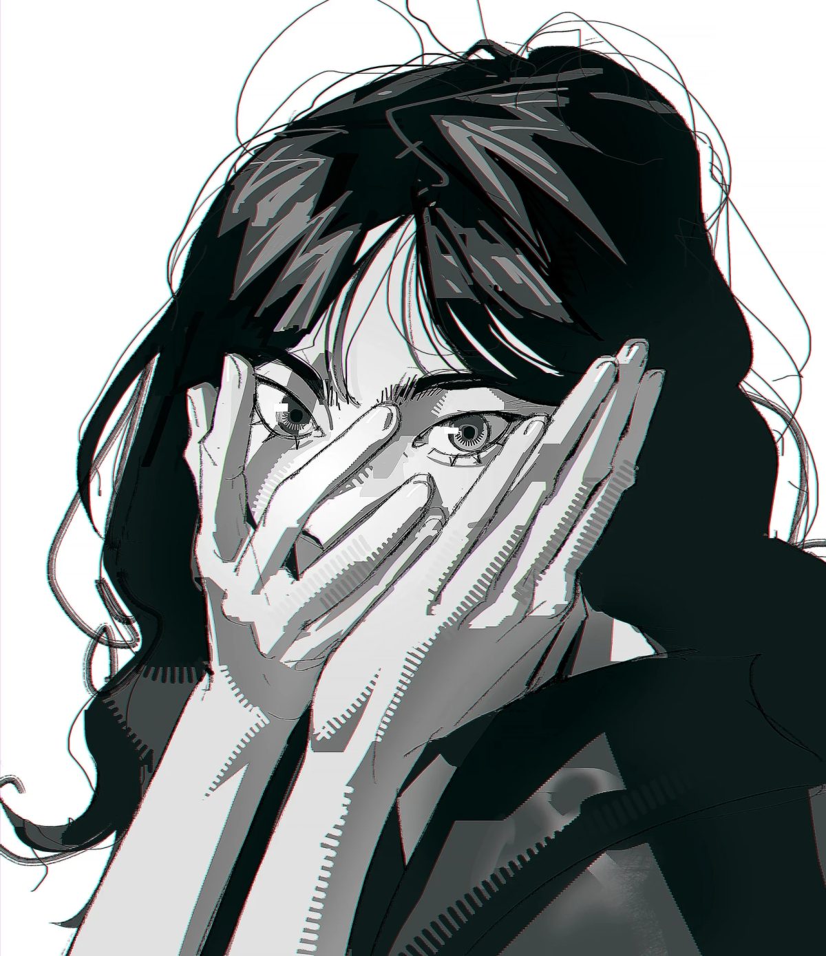 黑发女子数字肖像