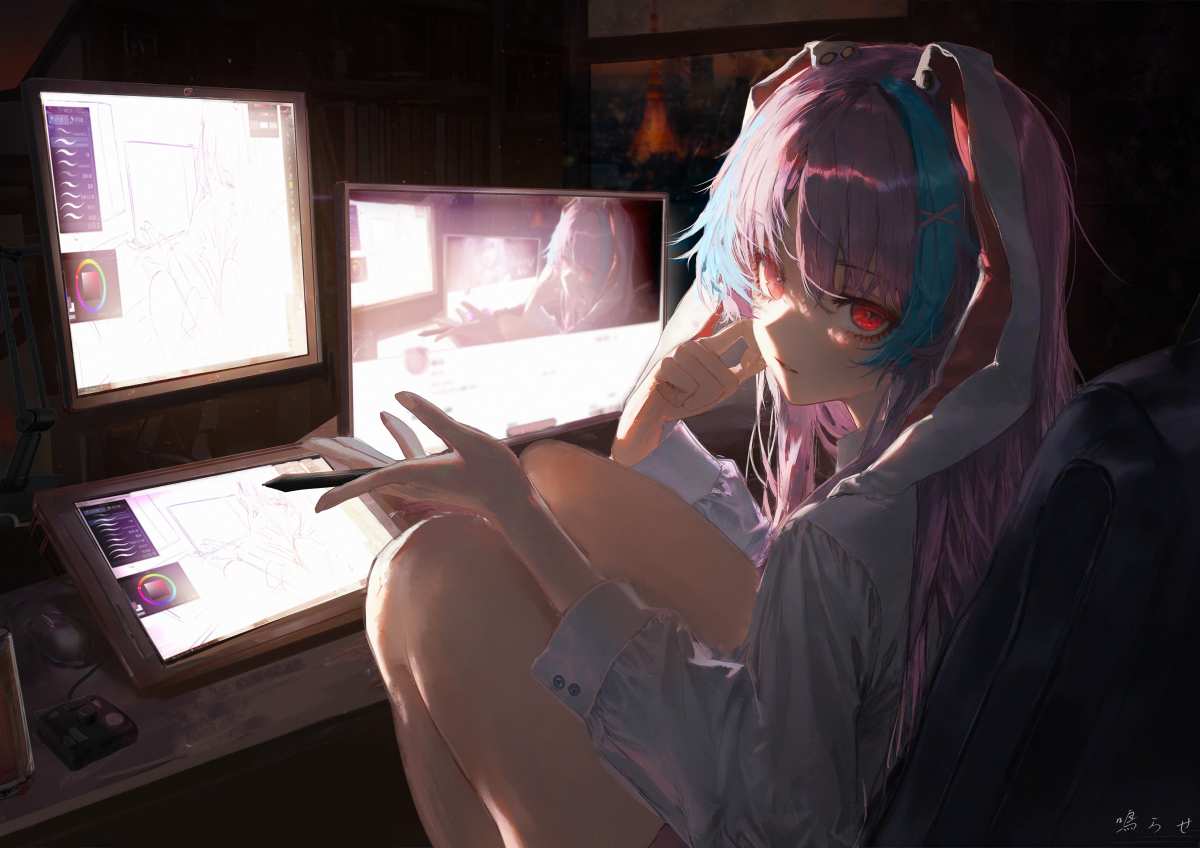 二次元女孩插画壁纸