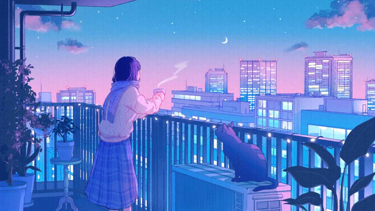 阳台上的夜晚