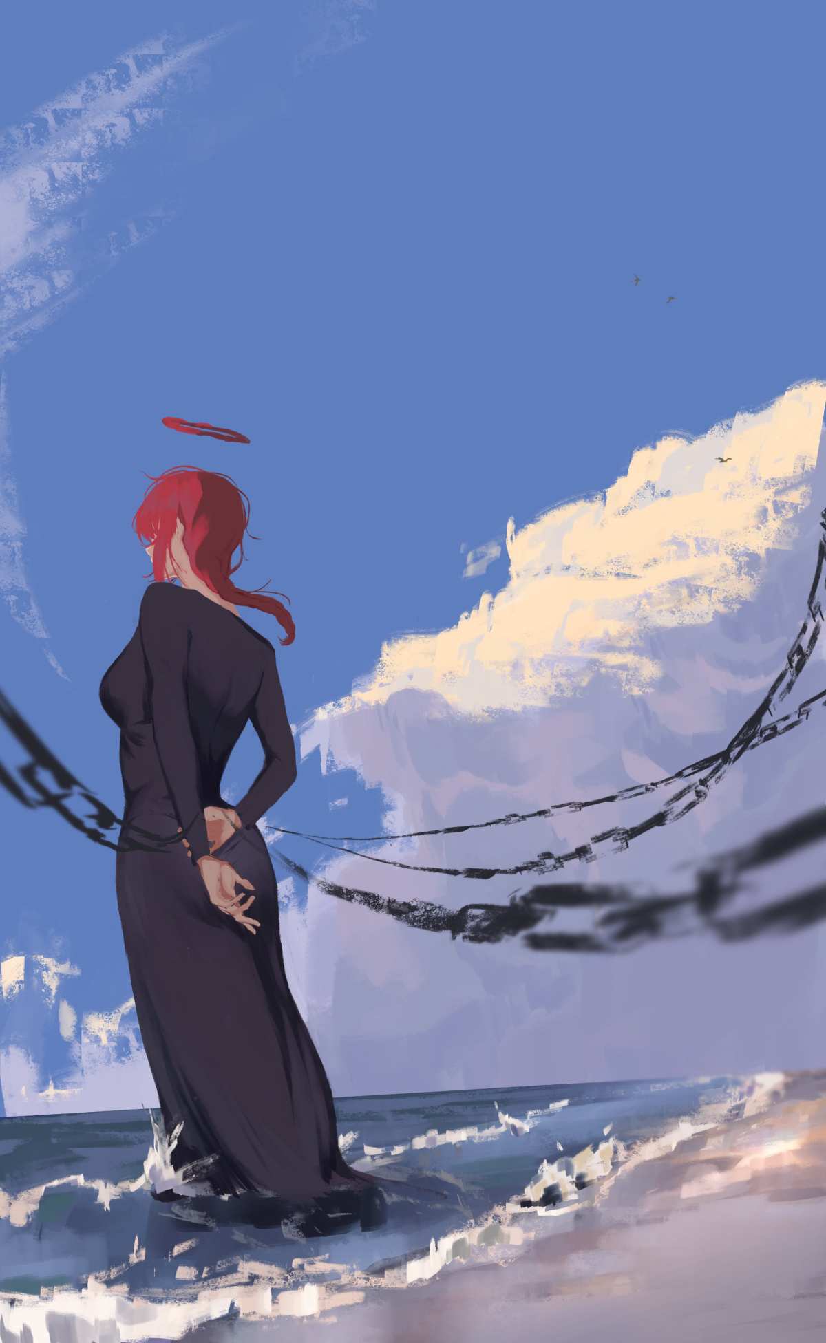 红发少女与海
