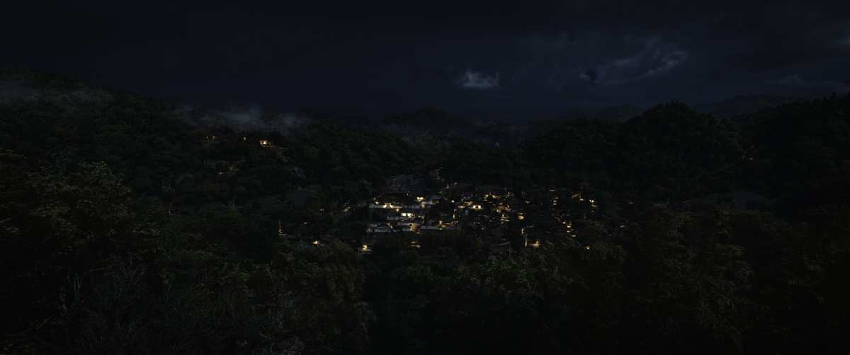 夜幕下的山城