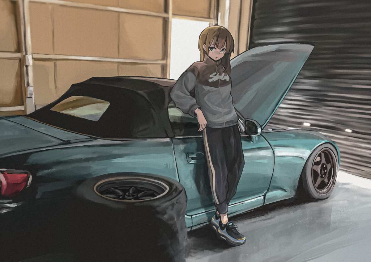 动漫女孩与赛车