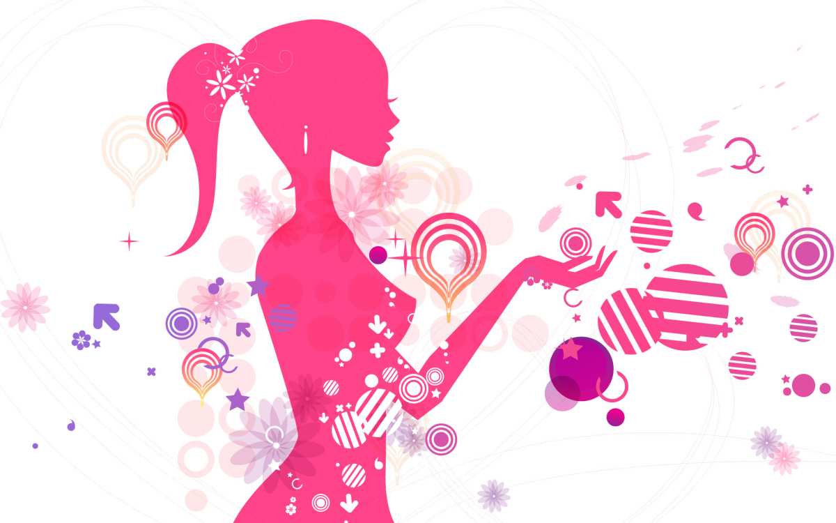 粉色抽象女性侧影壁纸