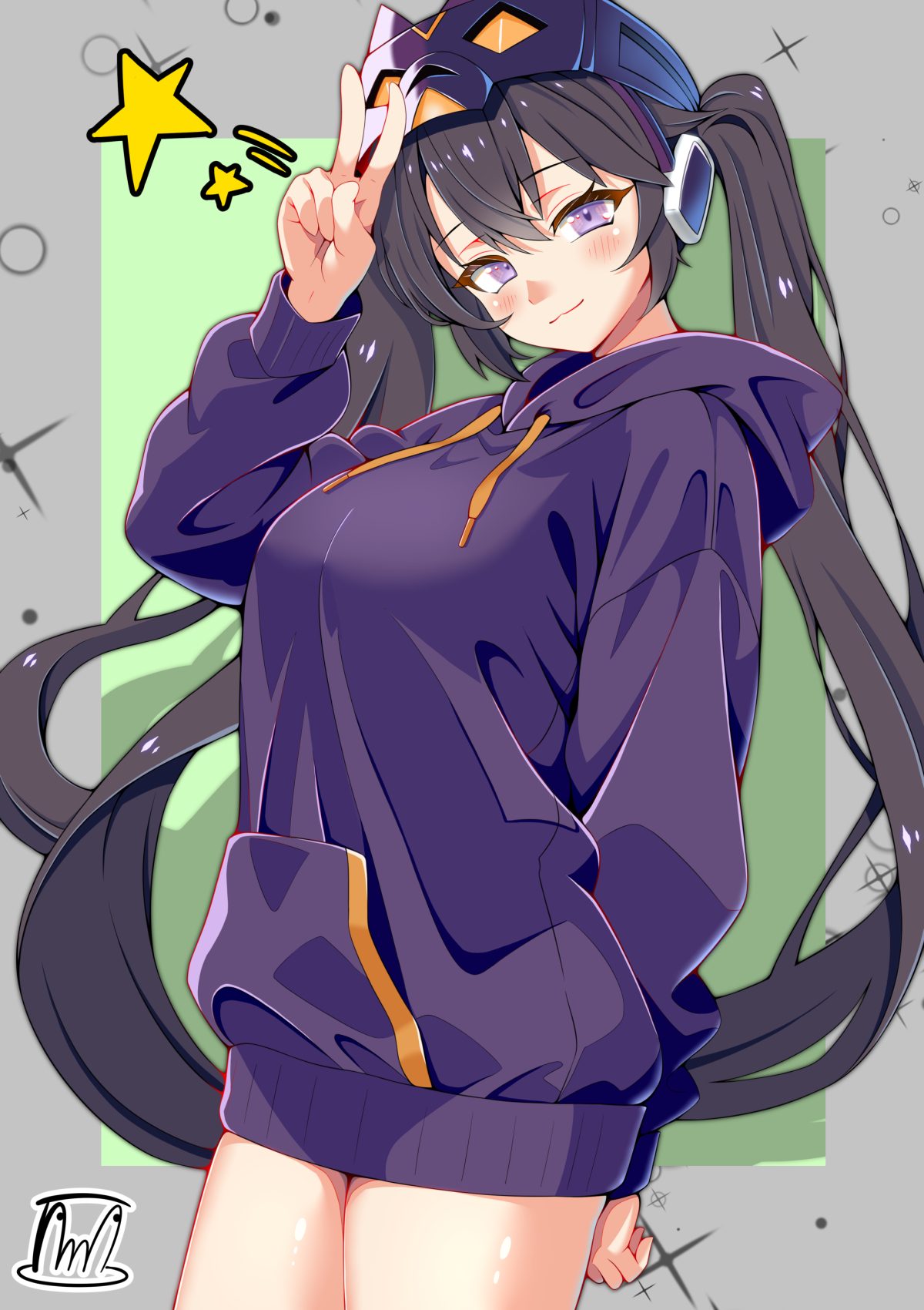 长发紫眼动漫女孩