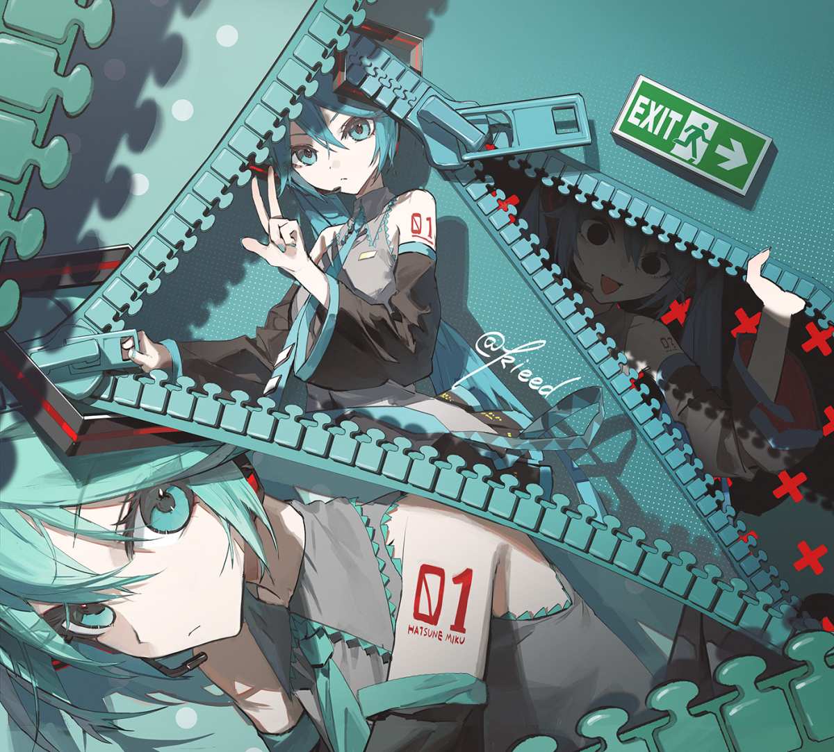 初音未来动态拼图壁纸