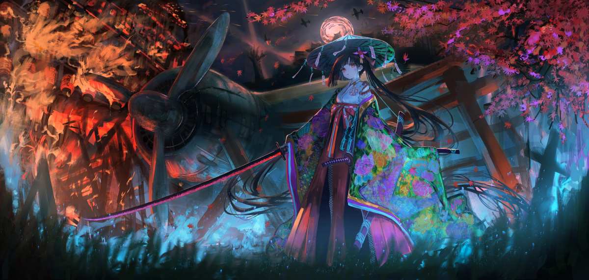 樱花下的武士少女