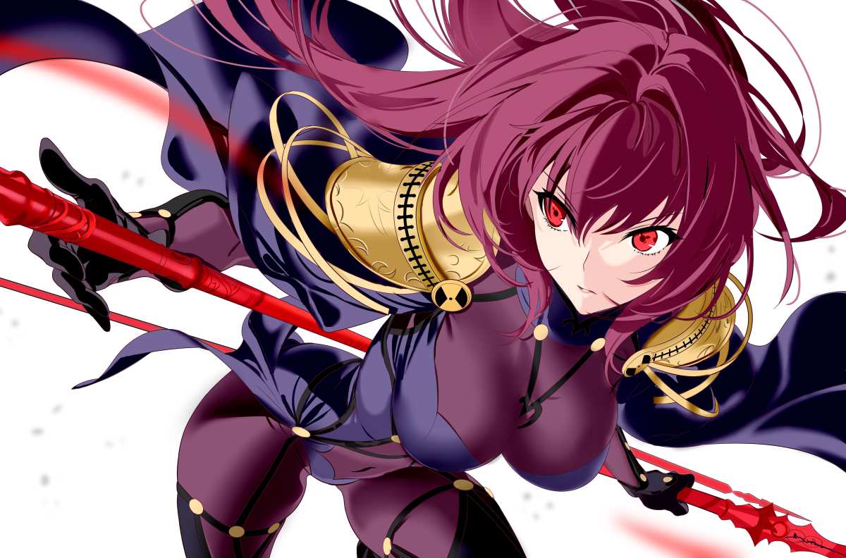 紫发红眼女战士动态壁纸